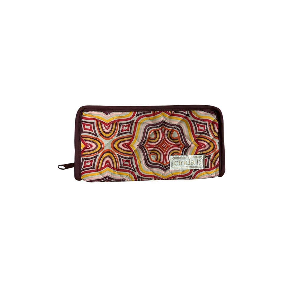 Cinda B Verde‎ Bonita Wallet Zip Around Geometric Zip Coin Credit Card Cute USA